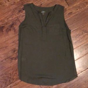 Ann Taylor Loft olive green tank petite small